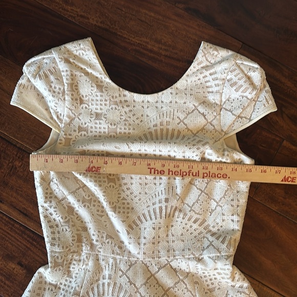 Anthropologie | White lace cap sleeve fit & flare dress - Picture 5 of 13